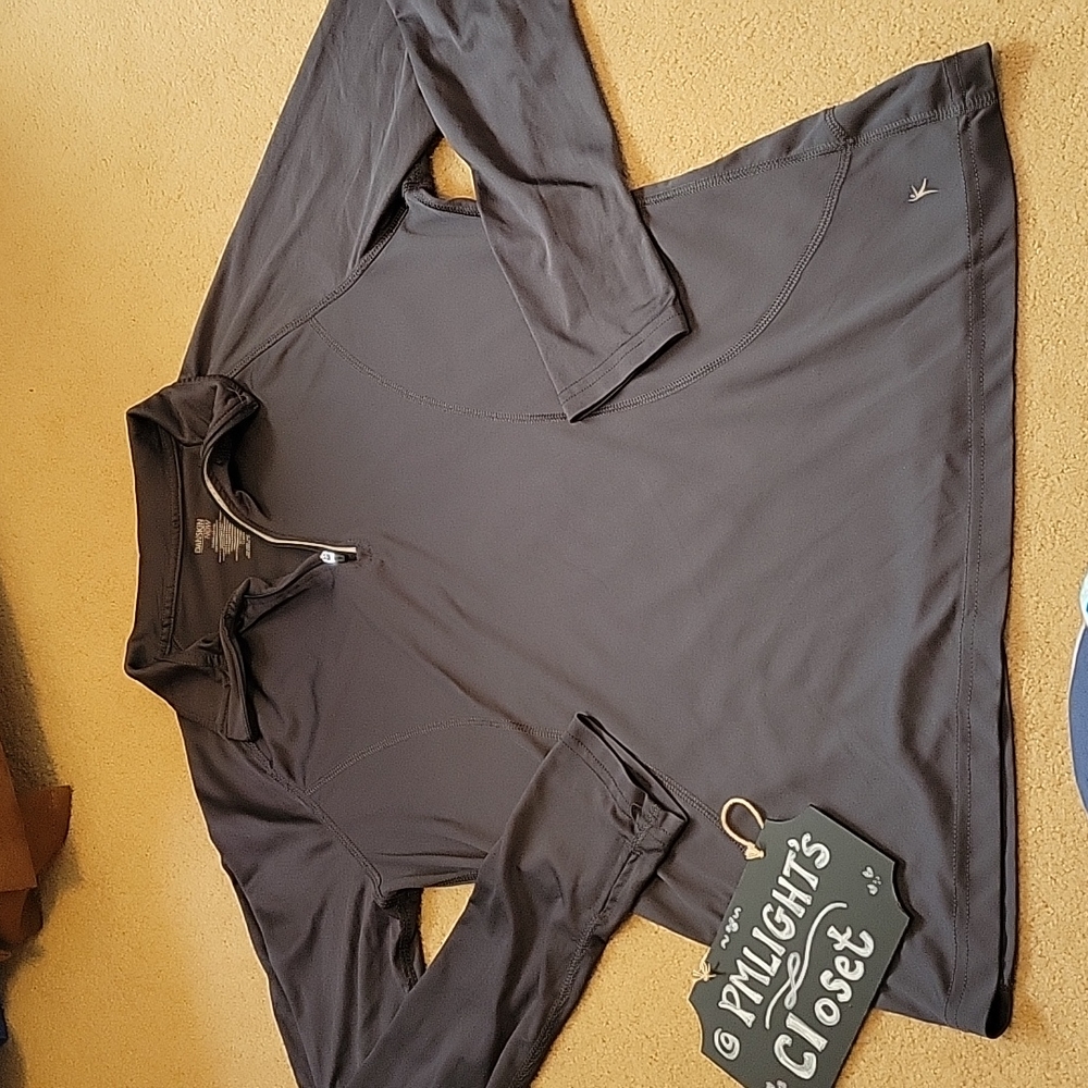 Danskin Now Athletic Top Long Sleeve XL Dark Gray
